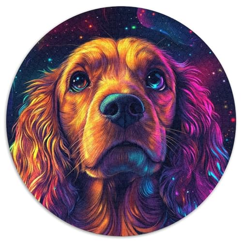 Puzzle für 1000 Teile, Galaxy Dog, rundes 1000-teiliges Puzzle für Teenager und Jugendliche, ideales Geburtstags, 1000 Teile (67,5x67,5cm) von WGLINGX