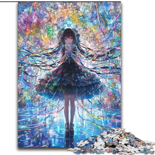 Puzzle für 1000 Teile, Japanisches Anime-Mädchen, 1000-teiliges Puzzle für Erwachsene, ideal für Büro, Schlafzimmer, Wohnzimmerdekoration (Größe 26x38cm) von WGLINGX