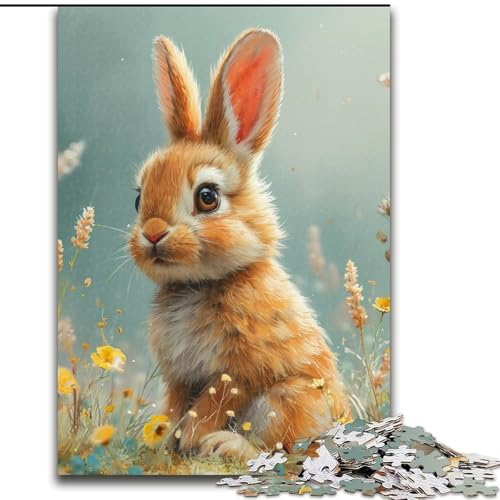 Puzzle für 1000 Teile, Kaninchen, 1000-teiliges Puzzle für Erwachsene, unmögliche pädagogische Heimdekoration, Spiele und Geschenke (Größe 26x38cm) von WGLINGX