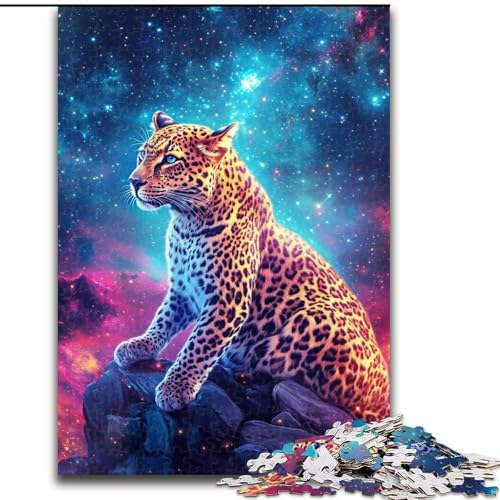 Puzzle für 1000 Teile, Leopard, 1000-teiliges Puzzle für Erwachsene, unmögliche pädagogische Heimdekoration, Spiele und Geschenke (Größe 26x38cm) von WGLINGX