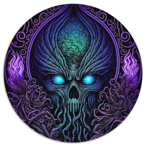Puzzle für 1000 Teile, Monster, rund, Puzzle 1000 Teile für Erwachsene, Aktivität für Erwachsene und Familien, DIY-Heimdekor, Geschenk, 1000 Teile (67,5x67,5cm) von WGLINGX
