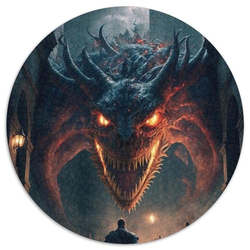 Puzzle für 1000 Teile, Monster Invasion, rundes 1000-teiliges Puzzle für Teenager und Jugendliche, ideales Geburtstags, 1000 Teile (67,5x67,5cm) von WGLINGX
