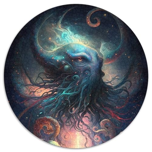 Puzzle für 1000 Teile, Oktopus-Monster, rundes 1000-teiliges Puzzle für Teenager und Jugendliche, ideales Geburtstags, 1000 Teile (67,5x67,5cm) von WGLINGX