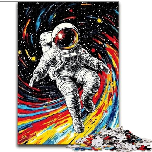 Puzzle für 1000 Teile, Regenbogen-Astronaut, 1000-teiliges Puzzle für Erwachsene, Heimdekoration, Familienspaß, ab 14 Jahren (Größe 26x38cm) von WGLINGX