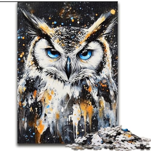Puzzle für 1000 Teile, Tier-Eule, 1000-teiliges Puzzle, unmöglich, pädagogische Heimdekoration, Spiele und Geschenke (Größe 26x38cm) von WGLINGX