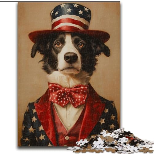 Puzzle für 1000 Teile, Zirkushund, 1000-teiliges Puzzle, unmöglich, pädagogische Heimdekoration, Spiele und Geschenke (Größe 26x38cm) von WGLINGX