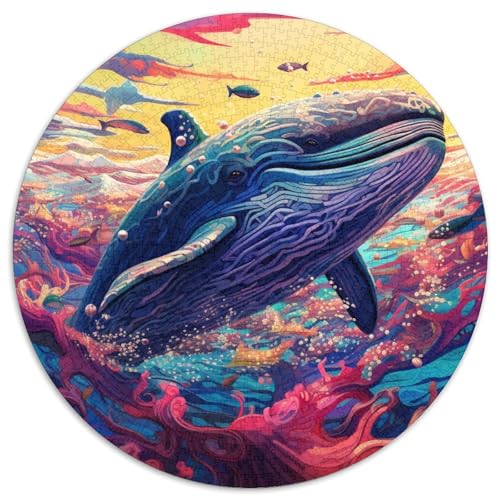 Puzzle für 1000 Teile, farbenfrohes Blauwal-Puzzle für Erwachsene, Aktivität zur Stärkung der Familienbindung, einzigartiges Geschenk für Feiertage und Geburtstage (67,5 x 67,5 cm) von WGLINGX
