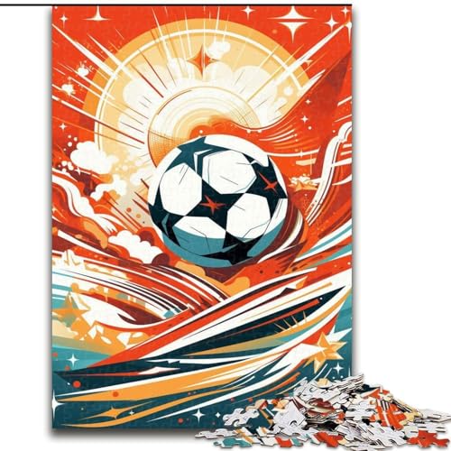 Puzzle für 1000 Teile, farbenfrohes Fußball-Puzzle für Erwachsene, 1000-teiliges Spielzeug, Geschenk, pädagogisches, intellektuelles, entspannendes Familienspiel (Größe 26x38cm) von WGLINGX