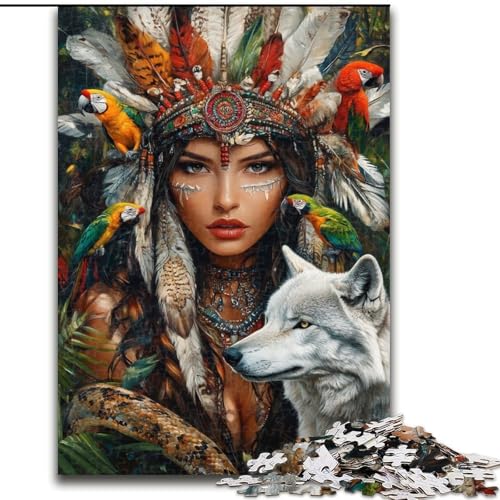 Puzzle für 1000 Teile, indische Prinzessin, 1000-teiliges Puzzle, unmöglich, pädagogische Heimdekoration, Spiele und Geschenke (Größe 50x75cm) von WGLINGX