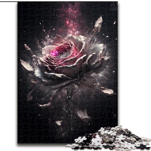 Puzzle für 1000 Teile, schöne Rosen, Puzzle für Erwachsene, 1000 Teile, Spielzeug, Geschenk, pädagogisches, intellektuelles, entspannendes, lustiges Familienspiel (Größe 26x38cm) von WGLINGX