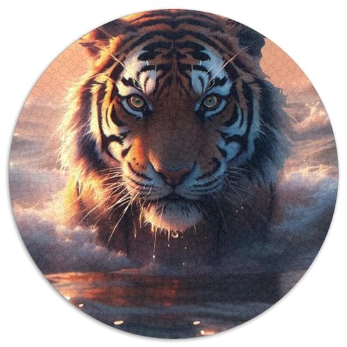 Puzzle für 1000 Teile „Tiger of Sunset Waters“, Puzzle für Erwachsene, Familienaktivität, einzigartiges Geschenk für Feiertage und Geburtstage (67,5 x 67,5 cm) von WGLINGX