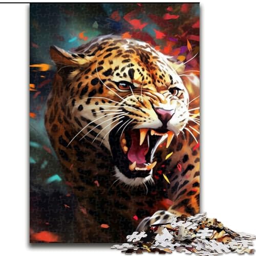 Puzzle für Erwachsene, 1000 Art Leopard, schwierige Puzzles für Erwachsene, anspruchsvolles DIY-Denkspiel für Teenager (Größe 38x26cm) von WGLINGX