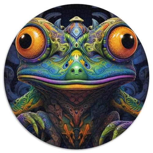 Puzzle für Erwachsene, 1000 Bunte Laubfrösche, rundes Papierpuzzle, anspruchsvolles Denkspiel für Teenager, perfekt als Heimdekoration oder Geschenk (67,5 x 67,5 cm) von WGLINGX