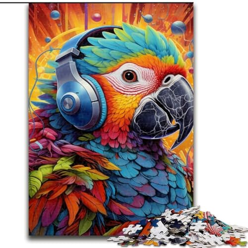 Puzzle für Erwachsene, 1000 Bunte Papageien-Puzzles aus Holz für Erwachsene, Familieninteraktion und Gehirntraining, Familienaktivitäts-Herausforderung (Größe 50x75cm) von WGLINGX