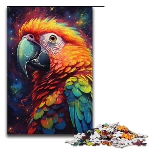 Puzzle für Erwachsene, 1000 Bunte Papageien-Puzzles für Erwachsene, Papppuzzle, Erwachsene (Größe 38 x 26 cm) von WGLINGX