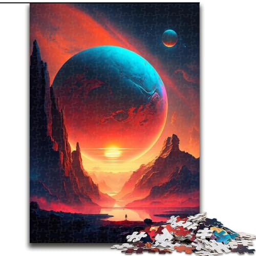 Puzzle für Erwachsene, 1000 Bunte Planetenberge, Holzpuzzles für Erwachsene, DIY-Heimdekoration, Denkspiel für Teenager (Größe 50x75cm) von WGLINGX