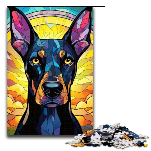 Puzzle für Erwachsene, 1000 Buntglas-Hundepuzzle für Erwachsene, Holzpuzzle, Lernspiel, 19,69 x 29,53 Zoll Puzzle für Erwachsene, 1000 Buntglas-Hundepuzzle für Erwachsene, Holzpuzzle, Lernspiel, 19,69 x 29,53 Zoll von WGLINGX