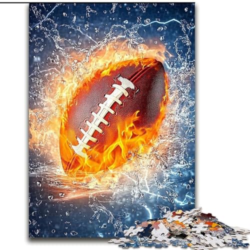 Puzzle für Erwachsene, 1000 EIS- und Feuer-Fußball, anspruchsvolle Puzzles, unmögliches, schwieriges Herausforderungsspielzeug für Teenager (Größe 26x38cm) von WGLINGX