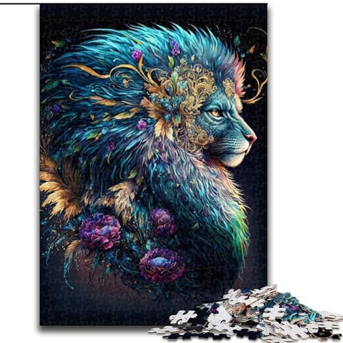 Puzzle für Erwachsene, 1000 Fantasy-Löwe-Holzpuzzles, interaktives Familienspiel, DIY-Heimdekoration, anspruchsvolles Denksportgeschenk (Größe 26x38cm) von WGLINGX