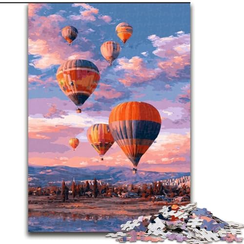 Puzzle für Erwachsene, 1000 Heißluftballons, anspruchsvolle Puzzles, unmögliche Herausforderung, Spielzeug für Teenager (Größe 26x38cm) von WGLINGX