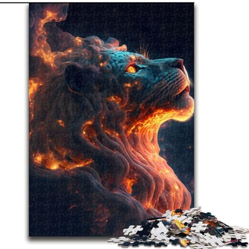 Puzzle für Erwachsene, 1000 Holzpuzzles zum Thema „Kosmischer Löwe“, herausfordernd und unterhaltsam, Familienaktivität (Größe 26x38cm) von WGLINGX