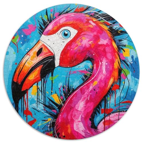 Puzzle für Erwachsene, 1000 Kunst-Puzzles mit psychedelischem Flamingo, Geburtstagsgeschenkidee für Erwachsene, anspruchsvolles Denkspiel (67,5 x 67,5 cm) von WGLINGX