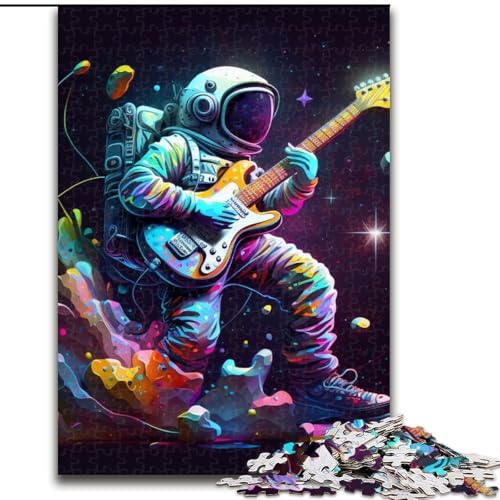 Puzzle für Erwachsene, 1000 Puzzles, Astronaut spielt Gitarre, unmögliche Puzzles für Erwachsene, herausfordernd und unterhaltsam, Familienaktivität (Größe 38x26cm) von WGLINGX