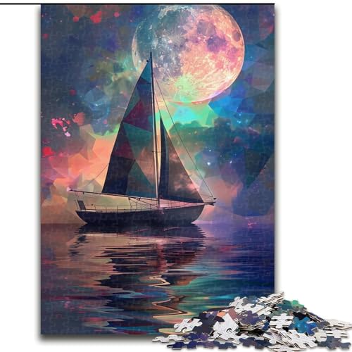 Puzzle für Erwachsene, 1000 Puzzles aus Pappe „Traumboot“, DIY-Heimdeko, Denkspiel für Teenager (Größe 26x38cm) von WGLINGX