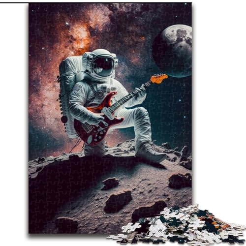 Puzzle für Erwachsene, 1000 Puzzles mit Astronauten, der Gitarre spielt. Anspruchsvolle DIY-Kunst für Enthusiasten, Entspannung (Größe 26x38cm) von WGLINGX
