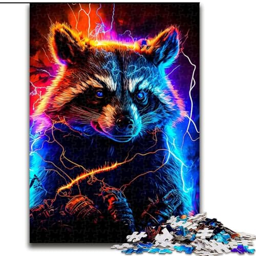 Puzzle für Erwachsene, 1000 Puzzles mit Waschbärmotiv, Holzpuzzles für Erwachsene, DIY-Heimdekoration, Denkspiel für Teenager (Größe 50x75cm) von WGLINGX