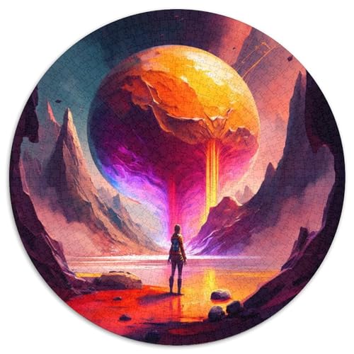 Puzzle für Erwachsene, 1000 Puzzleteile aus Papier zum Thema Universum und Planeten, rund, anspruchsvolles Denkspiel für Teenager, perfekt als Heimdekoration oder Geschenk (67,5 x 67,5 cm) von WGLINGX