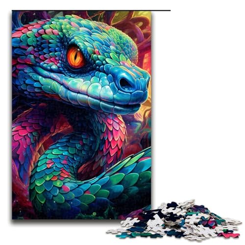 Puzzle für Erwachsene, 1000 Schlangenpuzzle für Erwachsene, Holzpuzzle, Lernspiel (Größe 50 x 75 cm) von WGLINGX