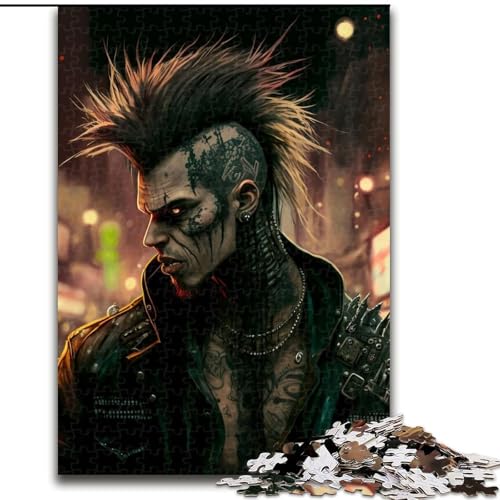 Puzzle für Erwachsene, 1000 Street Punk-Holzpuzzles, interaktives Familienspiel, DIY-Heimdekor, anspruchsvolles Denksportgeschenk (Größe 26x38cm) von WGLINGX