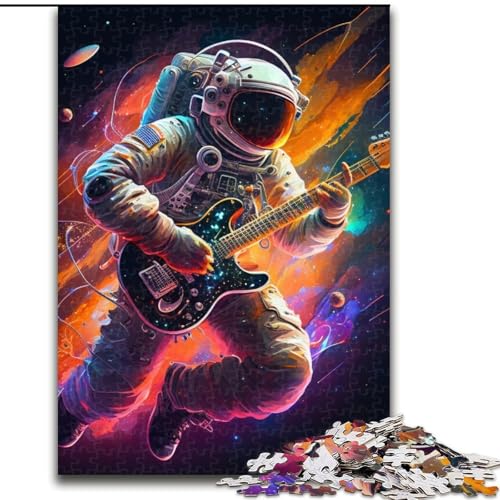 Puzzle für Erwachsene, 1000 Stück, Astronaut spielt Gitarre, schwierige Puzzles für Erwachsene, anspruchsvolles DIY-Denkspiel für Teenager (Größe 38x26cm) von WGLINGX