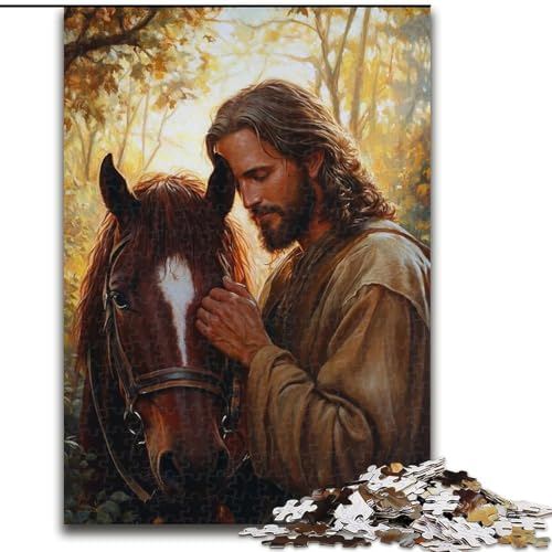 Puzzle für Erwachsene, 1000 Stück, Jesus-Puzzles, 1000 Teile für Erwachsene, geeignet für Geburtstage, Halloween, Thanksgiving, Ostern (Größe 26x38cm) von WGLINGX