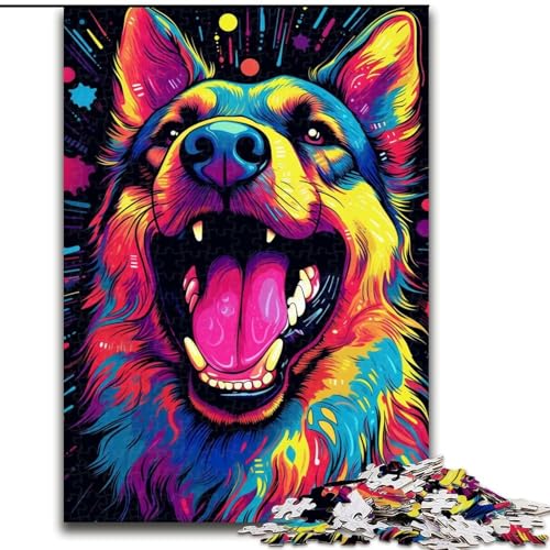 Puzzle für Erwachsene, 1000 Teile, „A Happy Naughty Dog“, Puzzle für Erwachsene, 1000 Teile, für Teenager und Familienspaß, (Größe 26x38cm) von WGLINGX