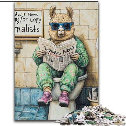 Puzzle für Erwachsene, 1000 Teile, „Alpaca Go Toilet Impossible“, Puzzle für Erwachsene, entwickelt Hand-Auge-Koordinationsfähigkeiten, (Größe 50x75cm) von WGLINGX