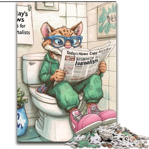 Puzzle für Erwachsene, 1000 Teile, „Cougar Go Toilet“, Puzzle für Erwachsene, Familieninteraktion und Gehirnherausforderung, Familienaktivitätsherausforderung (Größe 50x75cm) von WGLINGX