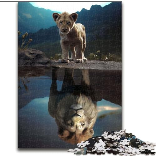 Puzzle für Erwachsene, 1000 Teile, „Das Löwenjunge, Reflexion“, Puzzle 1000 Teile für Erwachsene für Jugendliche, anspruchsvolle Spielzeugspiele (Größe 26x38cm) von WGLINGX