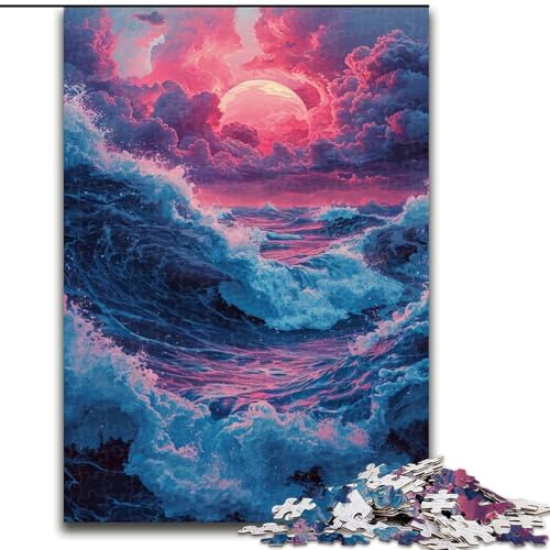 Puzzle für Erwachsene, 1000 Teile, „Das Meer unter dem Mond“, Puzzle für Erwachsene, Geburtstage, Feiertage und als Heimdekoration (Größe 50x75cm) von WGLINGX
