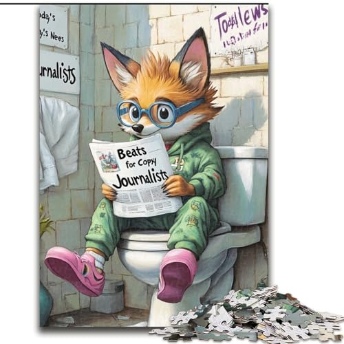Puzzle für Erwachsene, 1000 Teile, „Fox Go Toilet“, perfektes Weihnachts- und Neujahrsgeschenk, Feiertagsgeschenk (Größe 26x38cm) von WGLINGX