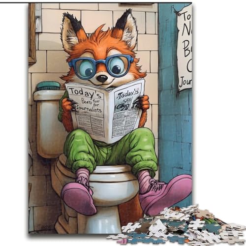 Puzzle für Erwachsene, 1000 Teile, „Fox Go Toilet“-Puzzles für Erwachsene, Familieninteraktion und Gehirnherausforderung, Familienaktivitätsherausforderung (Größe 26x38cm) von WGLINGX