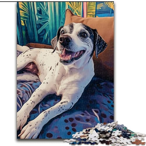 Puzzle für Erwachsene, 1000 Teile, „Hund auf dem Sofa“, Papppuzzle, Denkspiel für Teenager, Spieleabend mit der Familie (Größe 26x38cm) von WGLINGX
