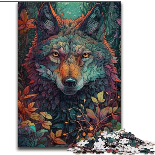 Puzzle für Erwachsene, 1000 Teile, Abstrakter Wolf, unmögliches Puzzle für Erwachsene, Heimdekorationsgeschenk, Denkspiel (Größe 26x38cm) von WGLINGX