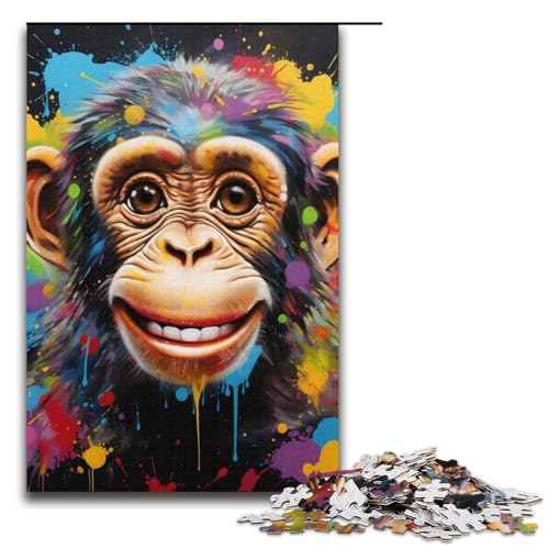 Puzzle für Erwachsene, 1000 Teile, Affen-Puzzle für Erwachsene, Kartonpuzzle, anspruchsvolles Spiel, 14,96 x 10,24 Zoll von WGLINGX