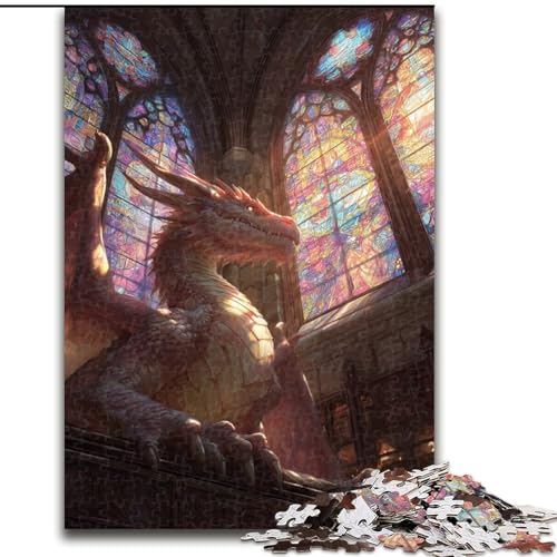 Puzzle für Erwachsene, 1000 Teile, Anime-Drache, Holzpuzzle, Denkspiel für Teenager, Familienspieleabend (Größe 50x75cm) von WGLINGX