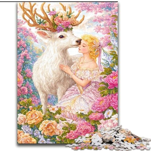 Puzzle für Erwachsene, 1000 Teile, Anime-Hirsch-Holzpuzzle, interaktives Familienspiel, geeignet für Kinder ab 14 Jahren (Größe 50x75cm) von WGLINGX
