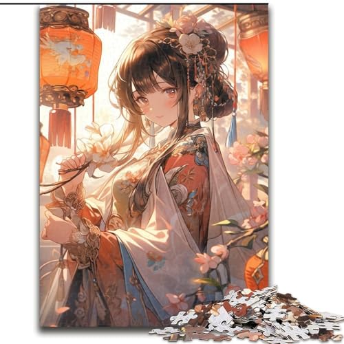 Puzzle für Erwachsene, 1000 Teile, Anime-Mädchen, Holzpuzzle für Erwachsene, Familienaktivitätsspiel für Teenager, anspruchsvolles Denkspiel (Größe 50x75cm) von WGLINGX
