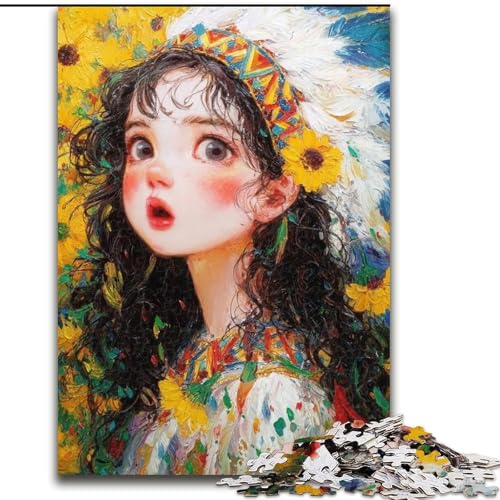 Puzzle für Erwachsene, 1000 Teile, Anime-Mädchen, anspruchsvolle Puzzles, Spaß für die ganze Familie, Basteln, perfekt für Geburtstage, Feiertage (Größe 26x38cm) von WGLINGX