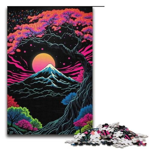 Puzzle für Erwachsene, 1000 Teile, Aquarell-Berge-Puzzle, tolles Geschenk für Teenager ab 14 Jahren (Größe 38 x 26 cm) von WGLINGX